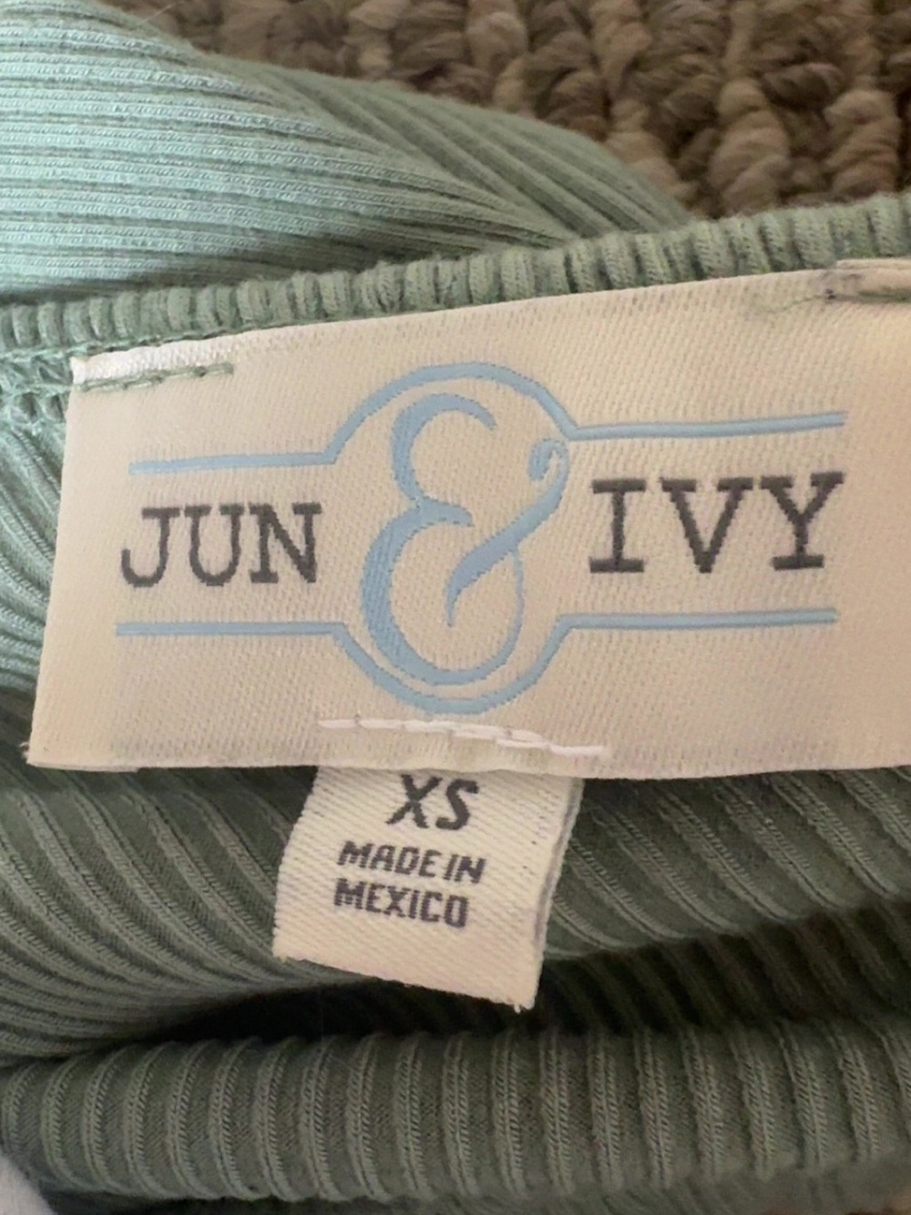 One-Shoulder Ruffle Ribbed Shirt - Sage Green - Picture 3 of 3
